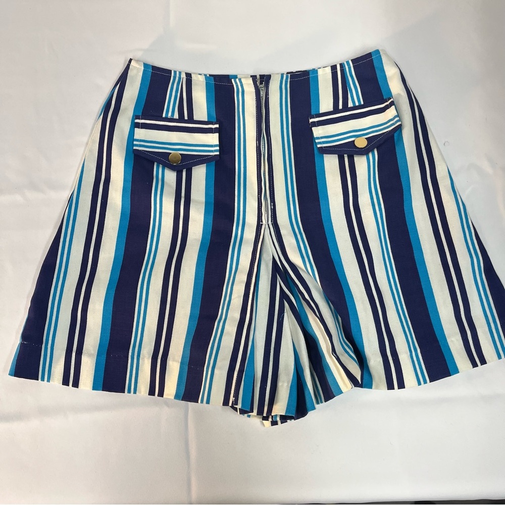 Vintage Sears Retro Shorts, Skort, blue stripe, size 2